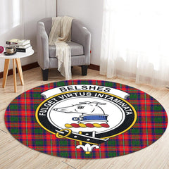 Belshes Tartan Crest Round Rug