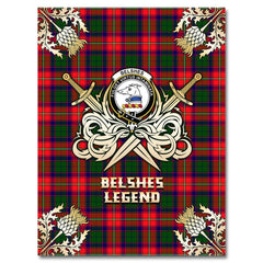 Belshes Tartan Gold Courage Symbol Blanket