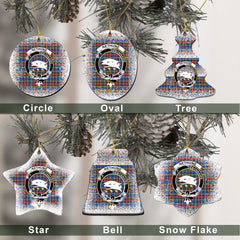 Bethune Tartan Christmas Ceramic Ornament - Snow Style