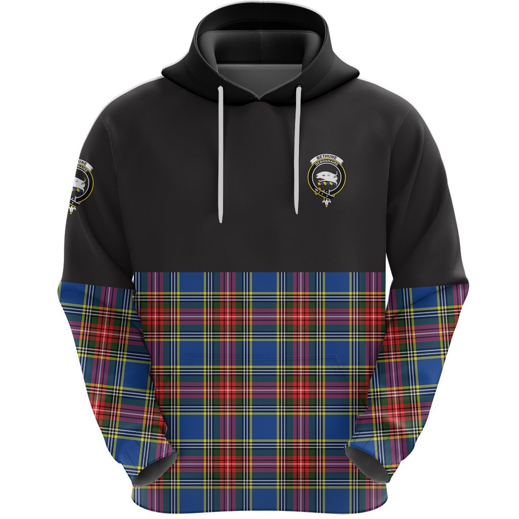 Bethune Clan Half Of Tartan Hoodie