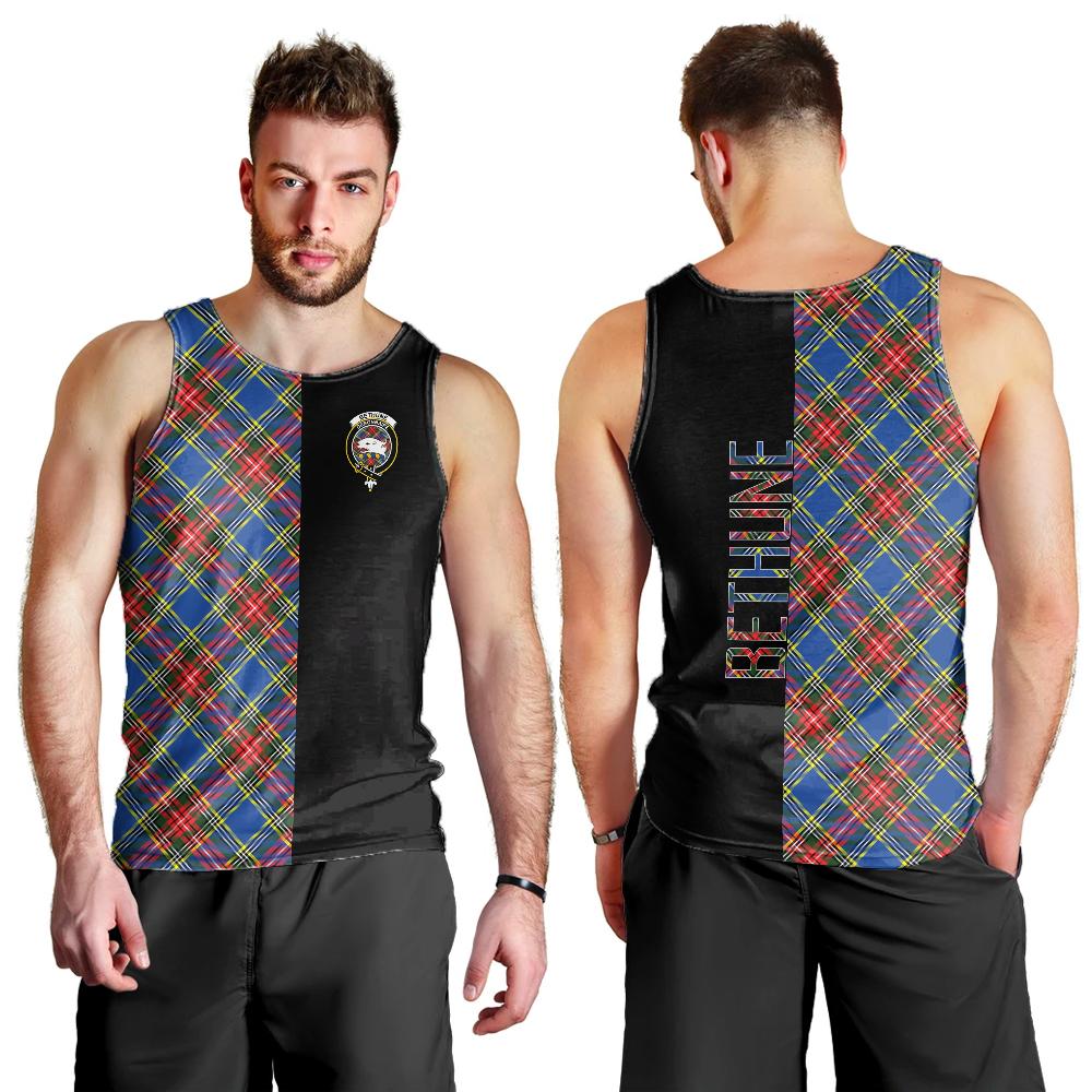 Bethune Tartan Crest Men's Tank Top - Cross Style