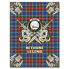 Bethune Tartan Gold Courage Symbol Blanket