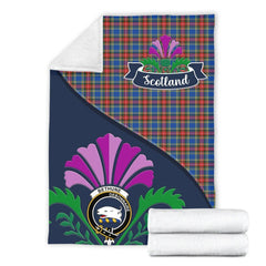 Bethune Tartan Crest Premium Blanket - Thistle Style