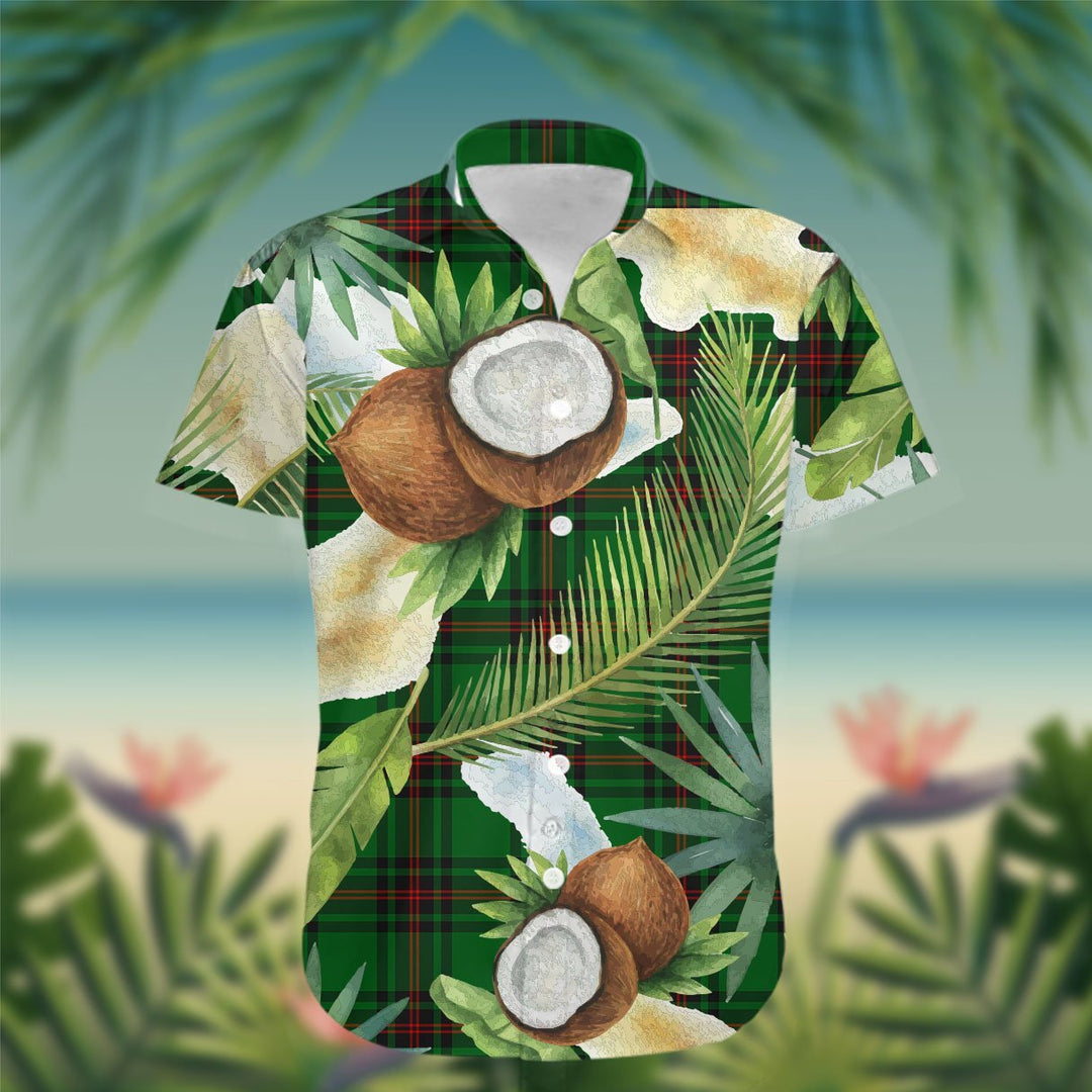 Beveridge Tartan Hawaiian Shirt Hibiscus, Coconut, Parrot, Pineapple - Tropical Garden Shirt