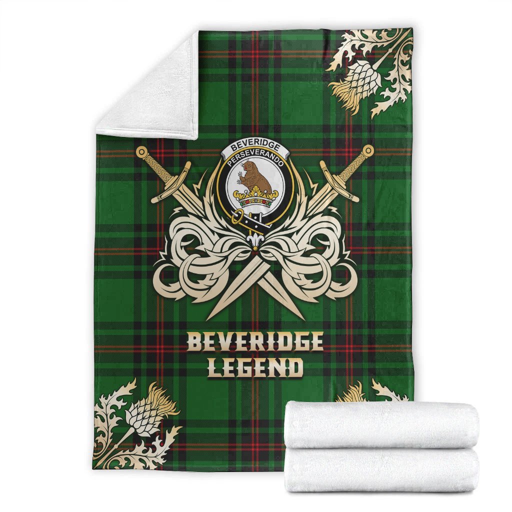 Beveridge Tartan Gold Courage Symbol Blanket