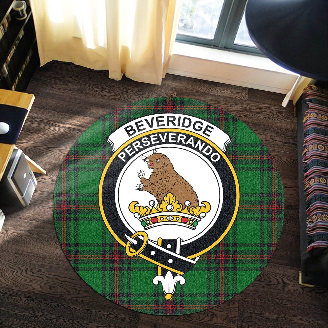 Beveridge Tartan Crest Round Rug