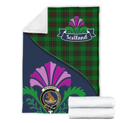 Beveridge Tartan Crest Premium Blanket - Thistle Style