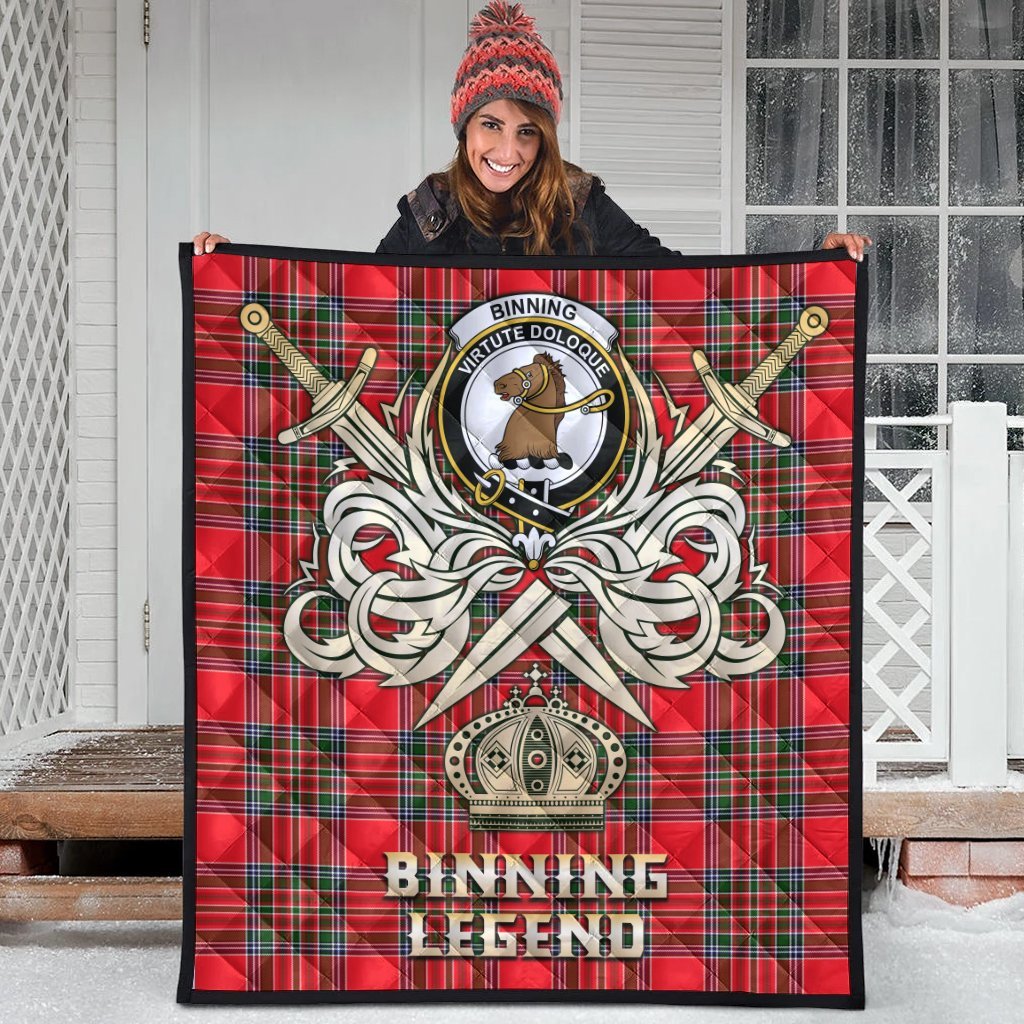 Binning Tartan Crest Legend Gold Royal Premium Quilt