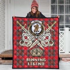 Binning Tartan Crest Legend Gold Royal Premium Quilt