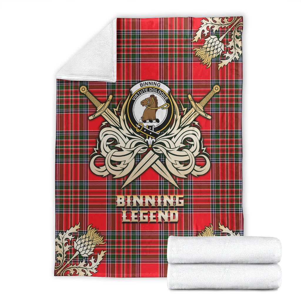 Binning Tartan Gold Courage Symbol Blanket