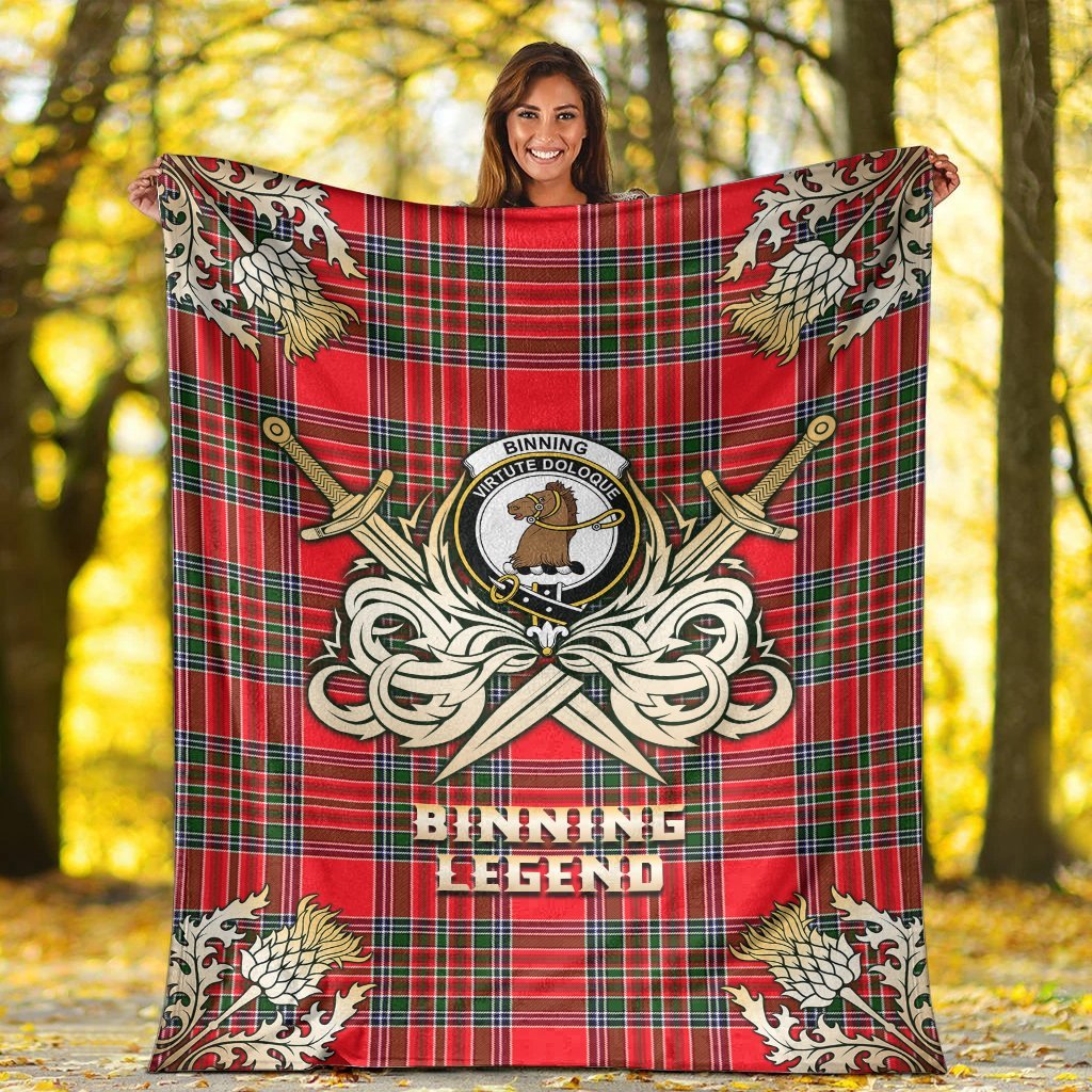 Binning Tartan Gold Courage Symbol Blanket