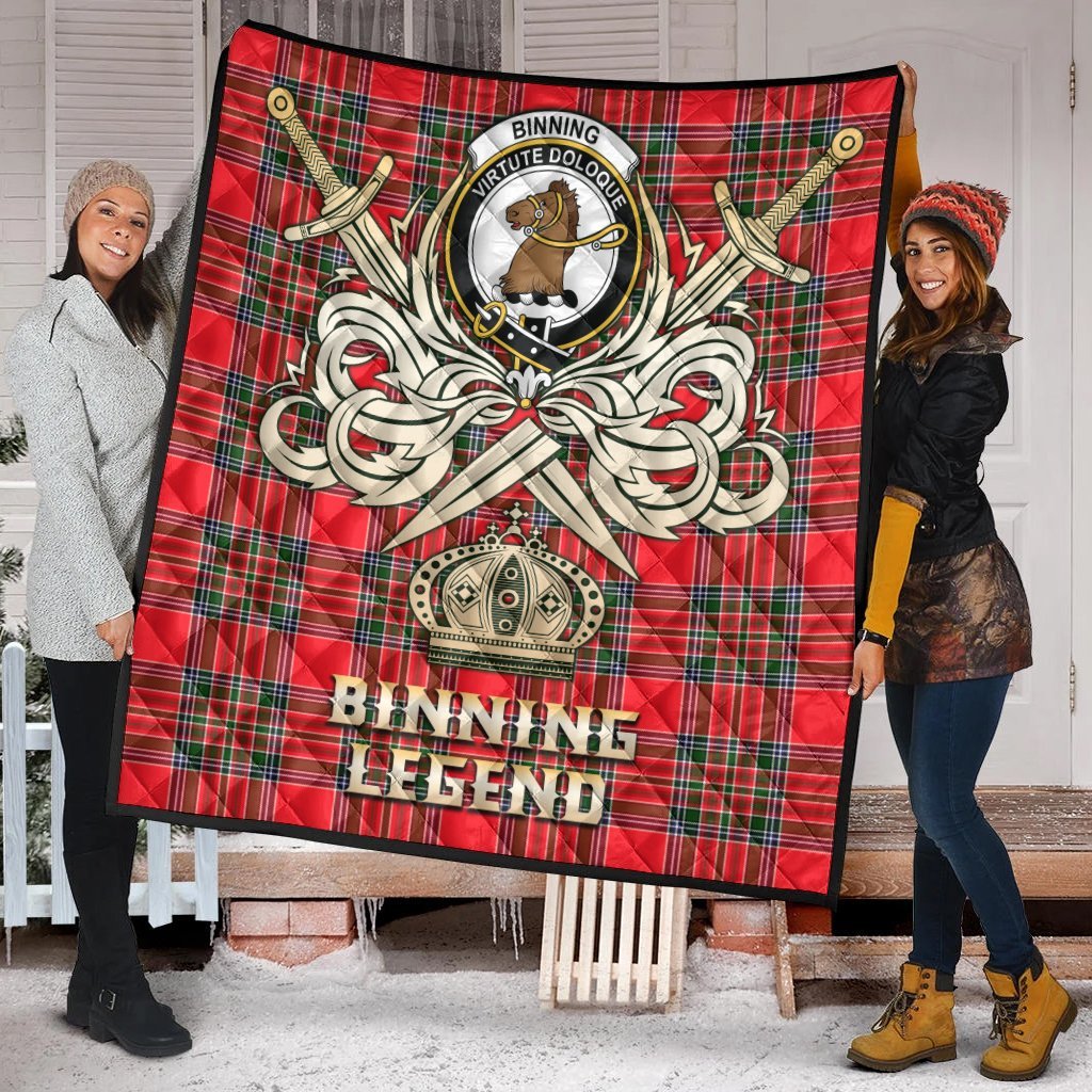 Binning Tartan Crest Legend Gold Royal Premium Quilt