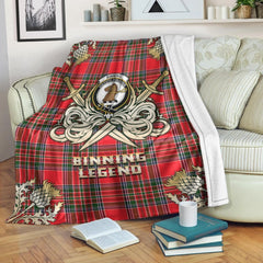 Binning Tartan Gold Courage Symbol Blanket