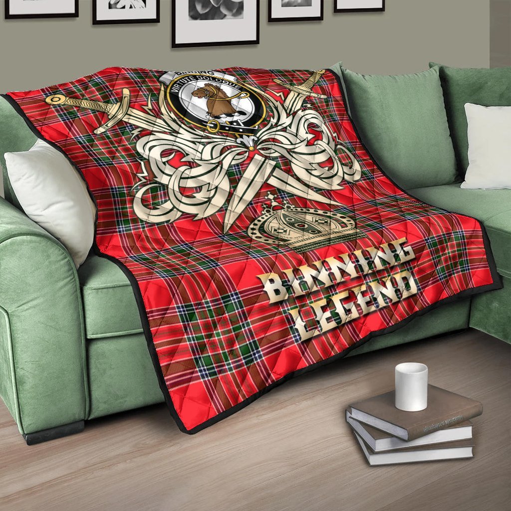 Binning Tartan Crest Legend Gold Royal Premium Quilt