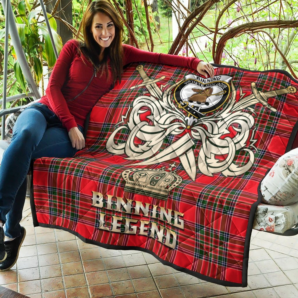 Binning Tartan Crest Legend Gold Royal Premium Quilt