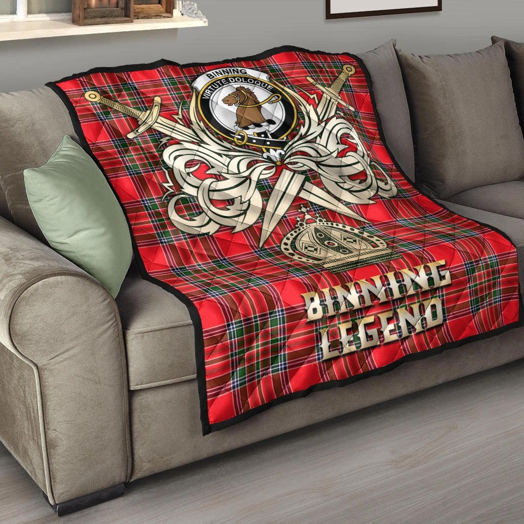 Binning Tartan Crest Legend Gold Royal Premium Quilt