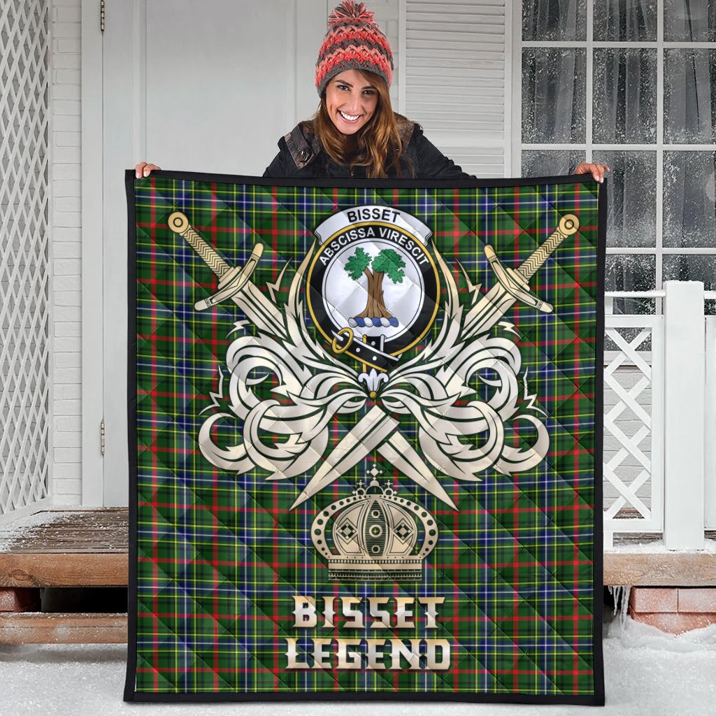 Bisset Tartan Crest Legend Gold Royal Premium Quilt