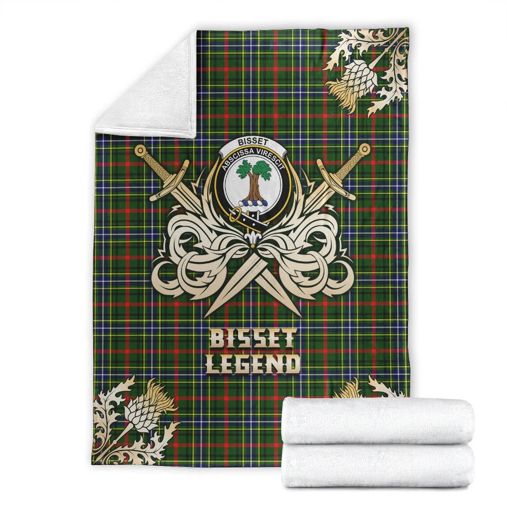 Bisset Tartan Gold Courage Symbol Blanket