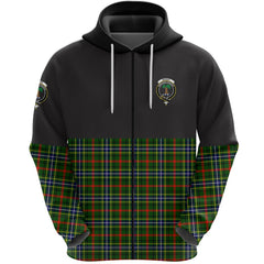 Bisset Clan Half Of Tartan Zipper Hoodie