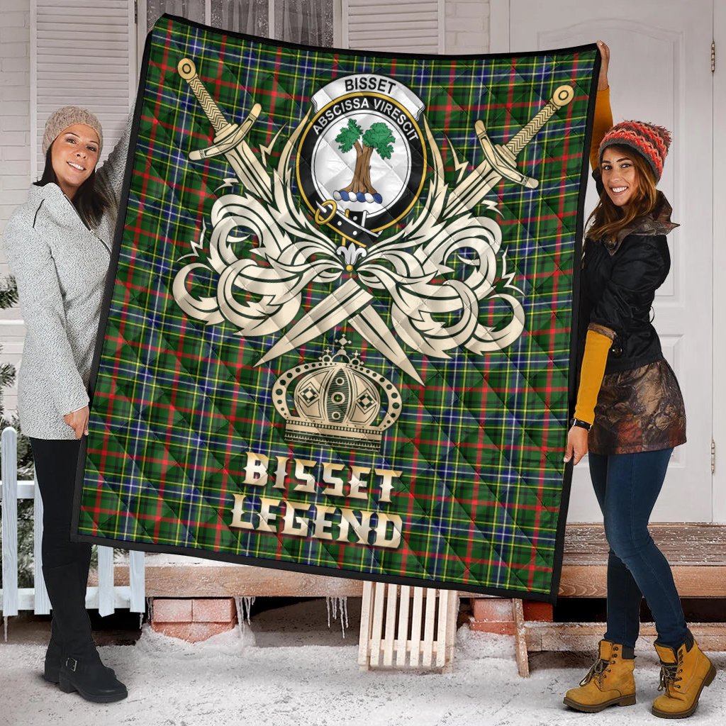 Bisset Tartan Crest Legend Gold Royal Premium Quilt