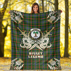 Bisset Tartan Gold Courage Symbol Blanket