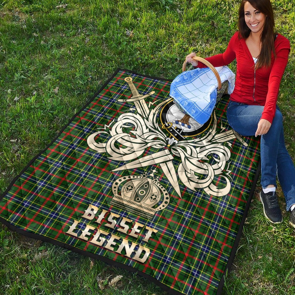 Bisset Tartan Crest Legend Gold Royal Premium Quilt