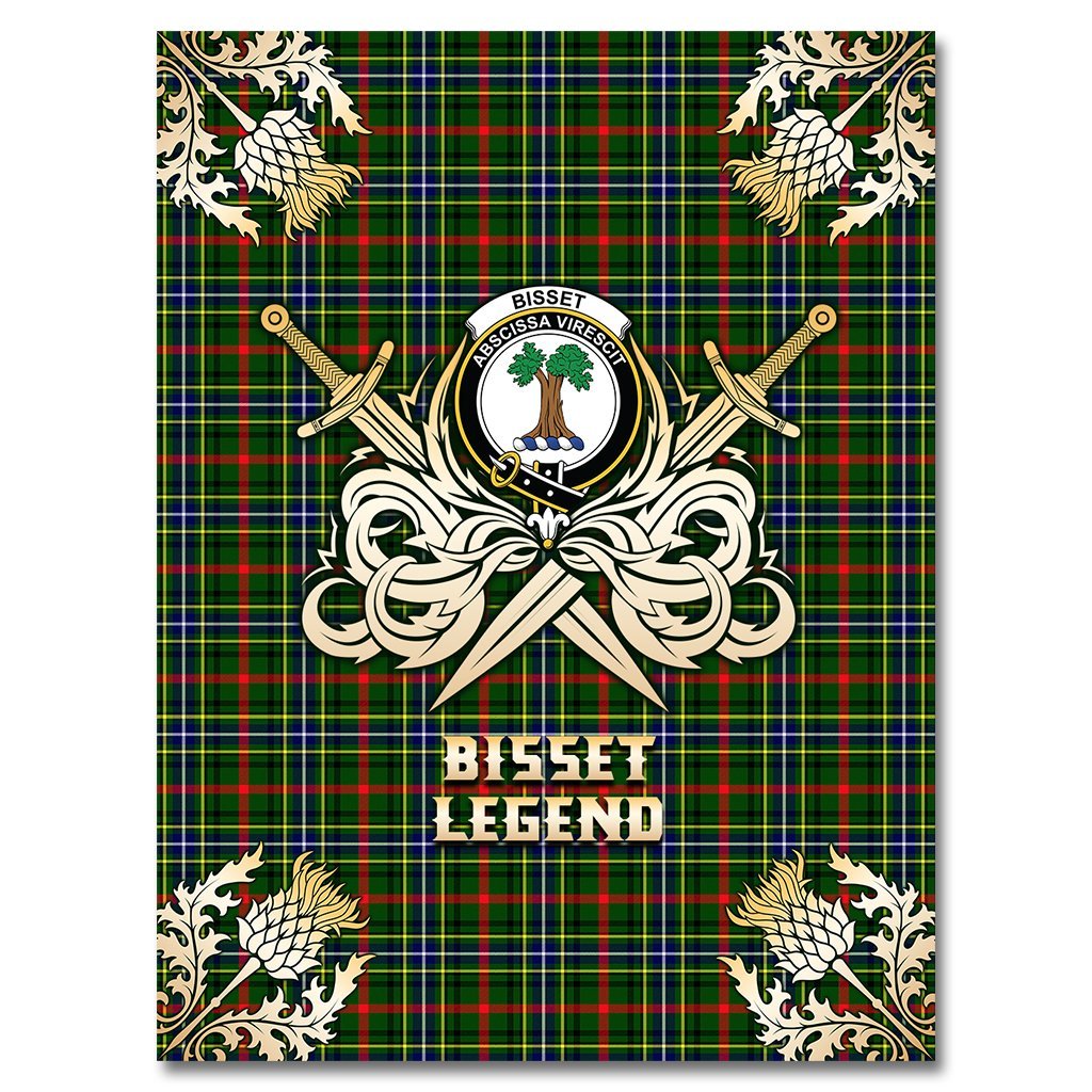 Bisset Tartan Gold Courage Symbol Blanket