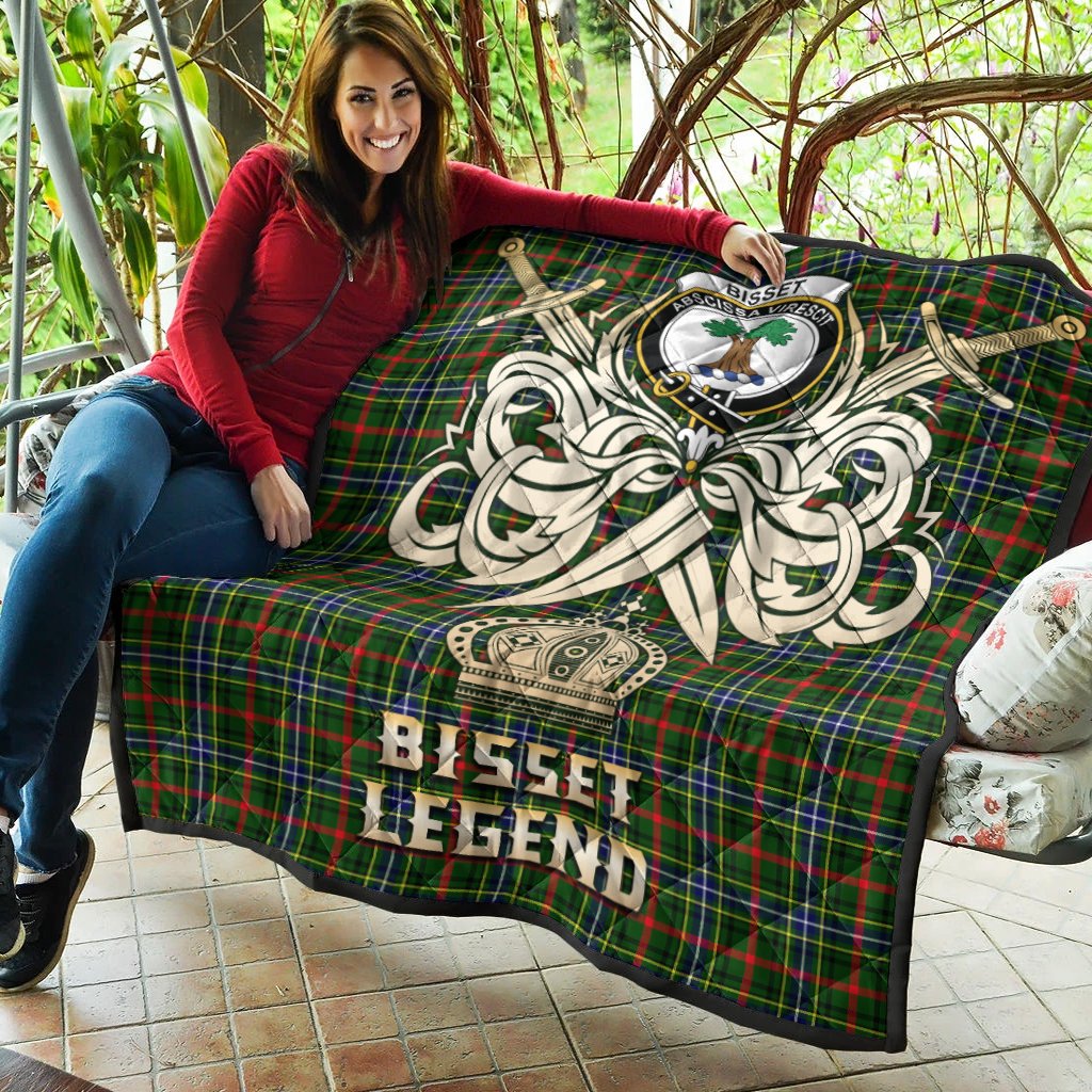 Bisset Tartan Crest Legend Gold Royal Premium Quilt