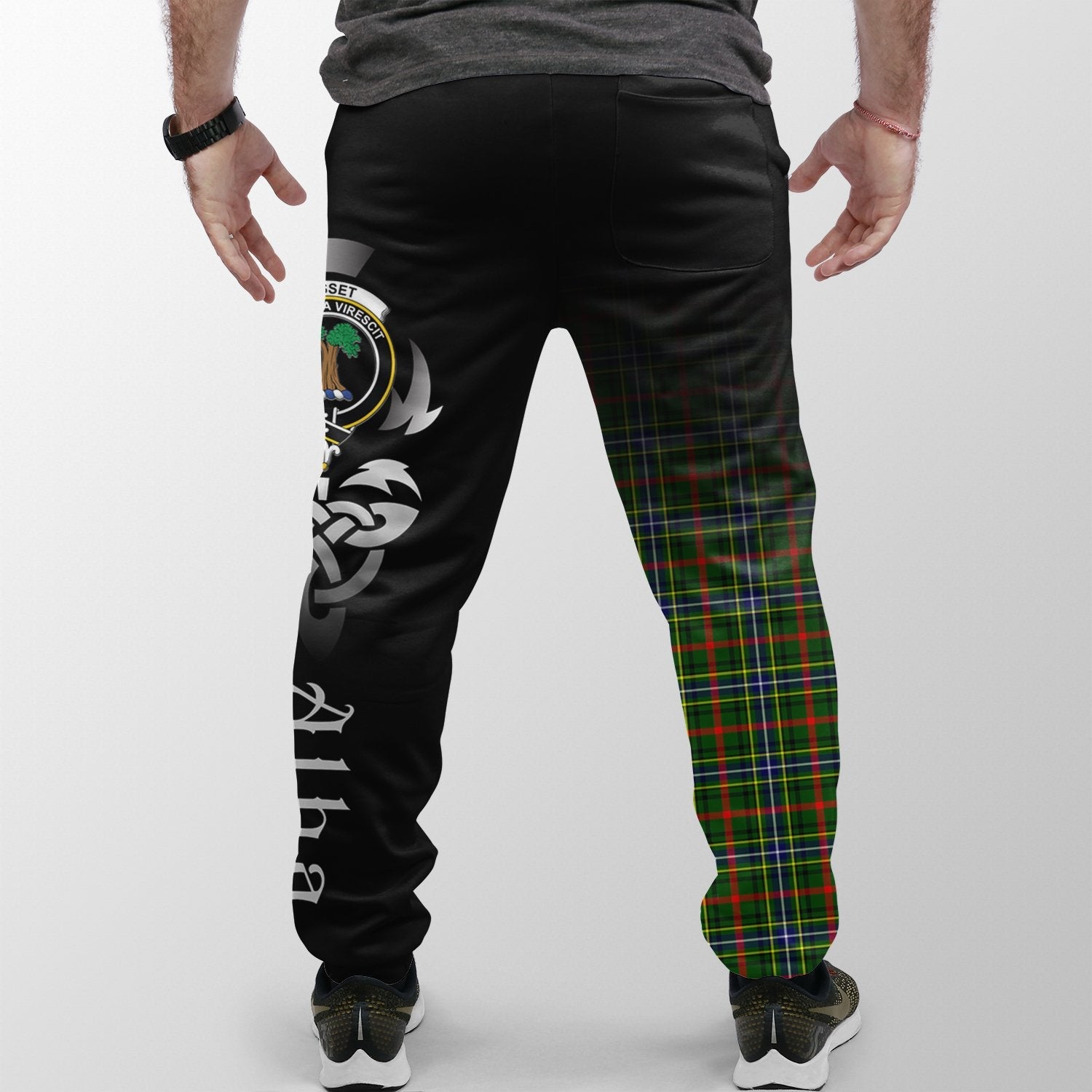 Bisset Tartan Crest Jogger Sweatpants - Alba Celtic Style