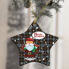 BlackWatch Weathered Tartan Christmas Ceramic Ornament - Santa Style