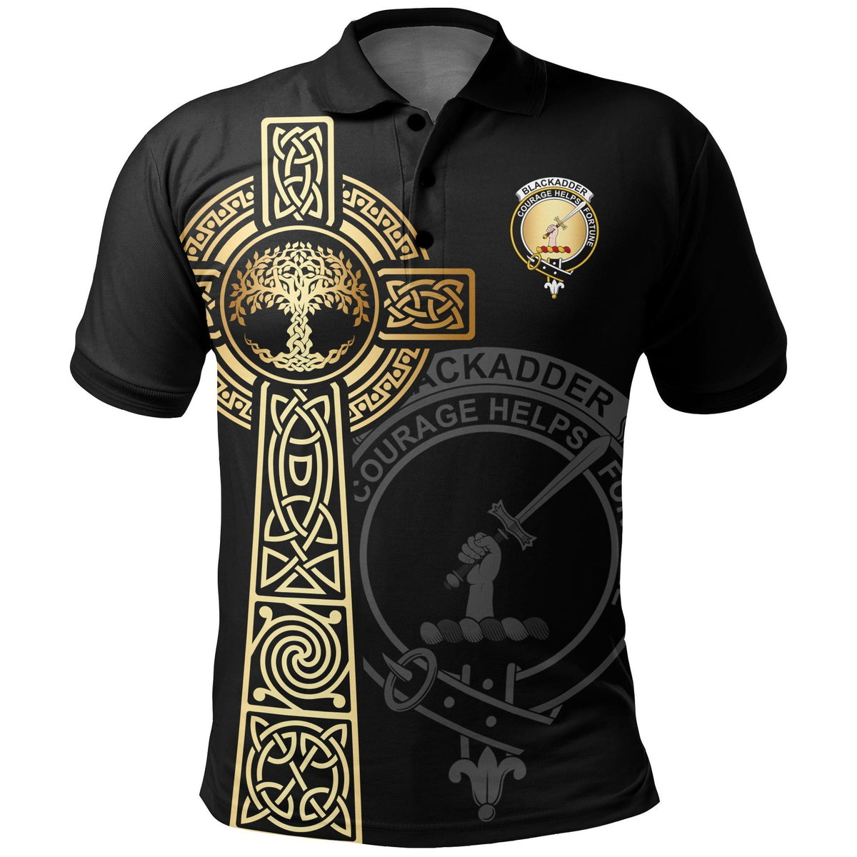 Blackadder Clan Unisex Polo Shirt - Celtic Tree Of Life