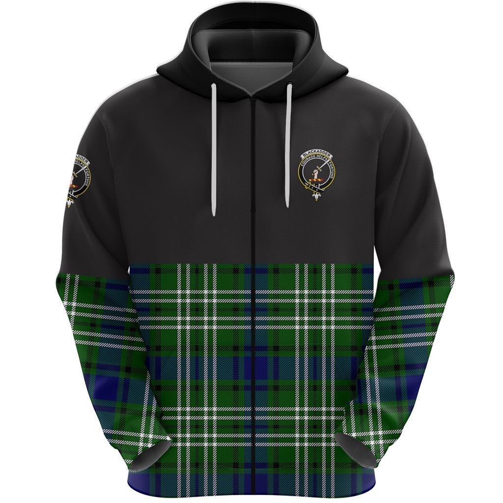 Blackadder Clan Half Of Tartan Zipper Hoodie