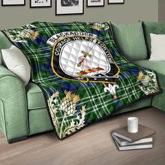 Blackadder Tartan Crest Premium Quilt - Gold Thistle Style