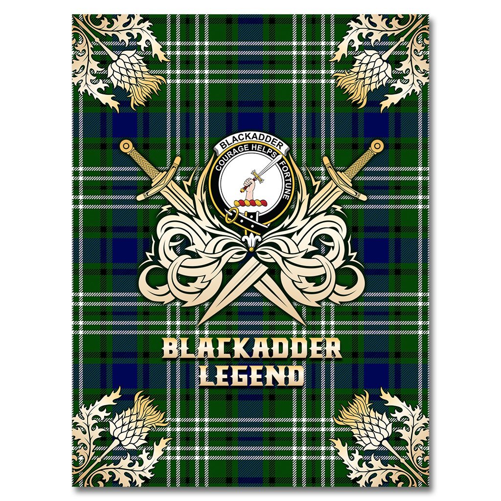 Blackadder Tartan Gold Courage Symbol Blanket