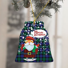 Blackwatch Modern Tartan Christmas Ceramic Ornament - Santa Style