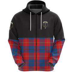 Blane Clan Half Of Tartan Zipper Hoodie