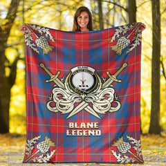 Blane Tartan Gold Courage Symbol Blanket