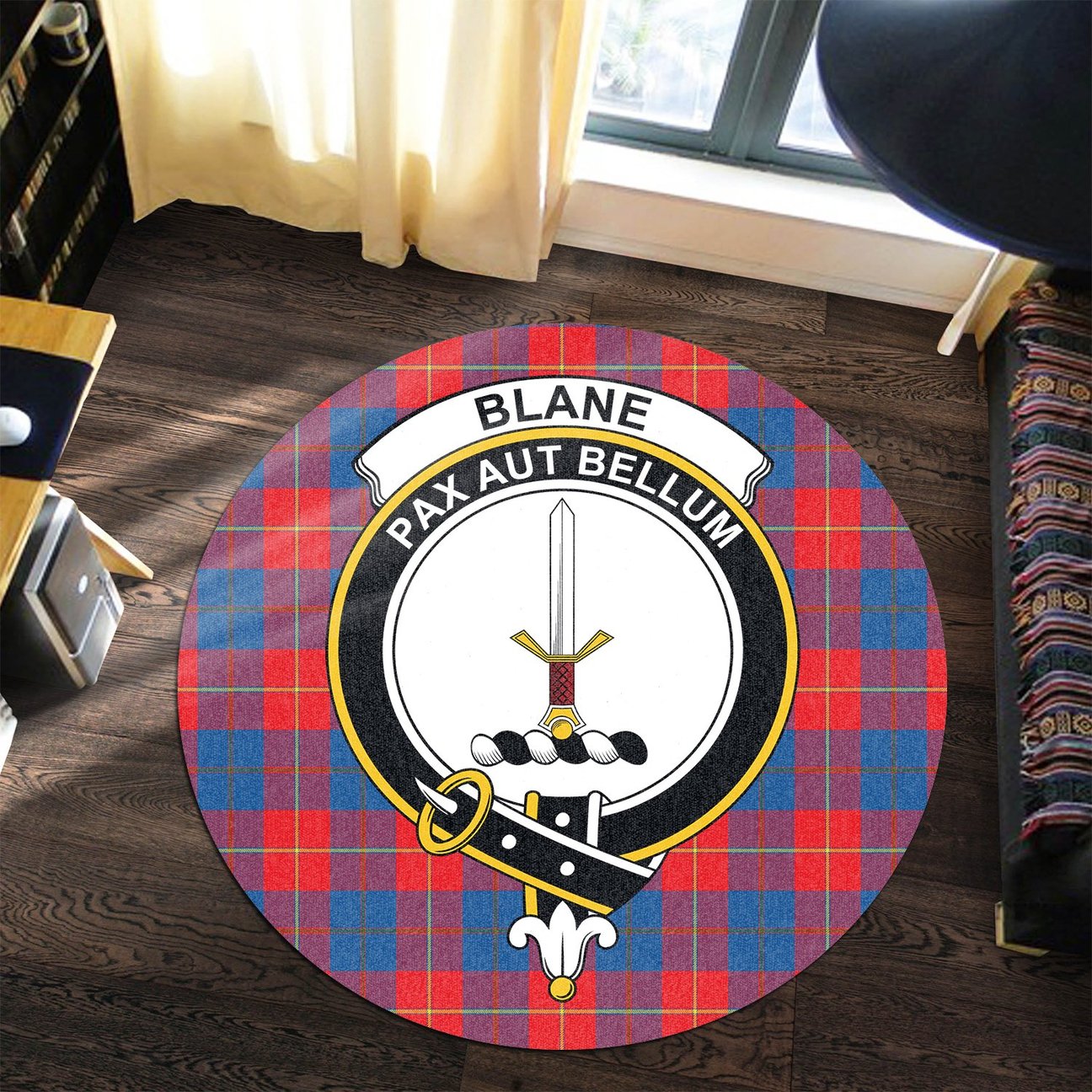 Blane Tartan Crest Round Rug