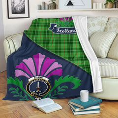 Blane Tartan Crest Premium Blanket - Thistle Style