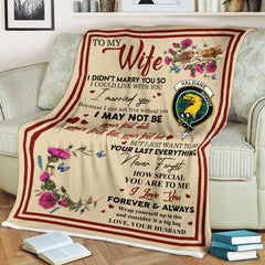 Scots Print Blanket - Haldane Tartan Crest Blanket To My Wife Style, Gift From Scottish Husband