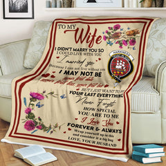 Scots Print Blanket - Harkness Tartan Crest Blanket To My Wife Style, Gift From Scottish Husband