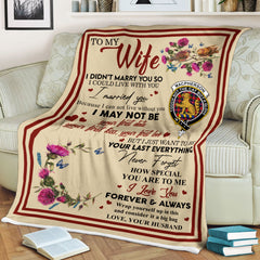 Scots Print Blanket - MacPherson (Chief) Tartan Crest Blanket To My Wife Style, Gift From Scottish Husband