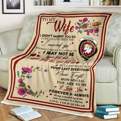 Scots Print Blanket - Ruthven Tartan Crest Blanket To My Wife Style, Gift From Scottish Husband