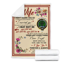 Scots Print Blanket - MacArthur (or Arthur) Tartan Crest Blanket To My Wife Style, Gift From Scottish Husband
