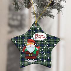 Blyth Tartan Christmas Ceramic Ornament - Santa Style