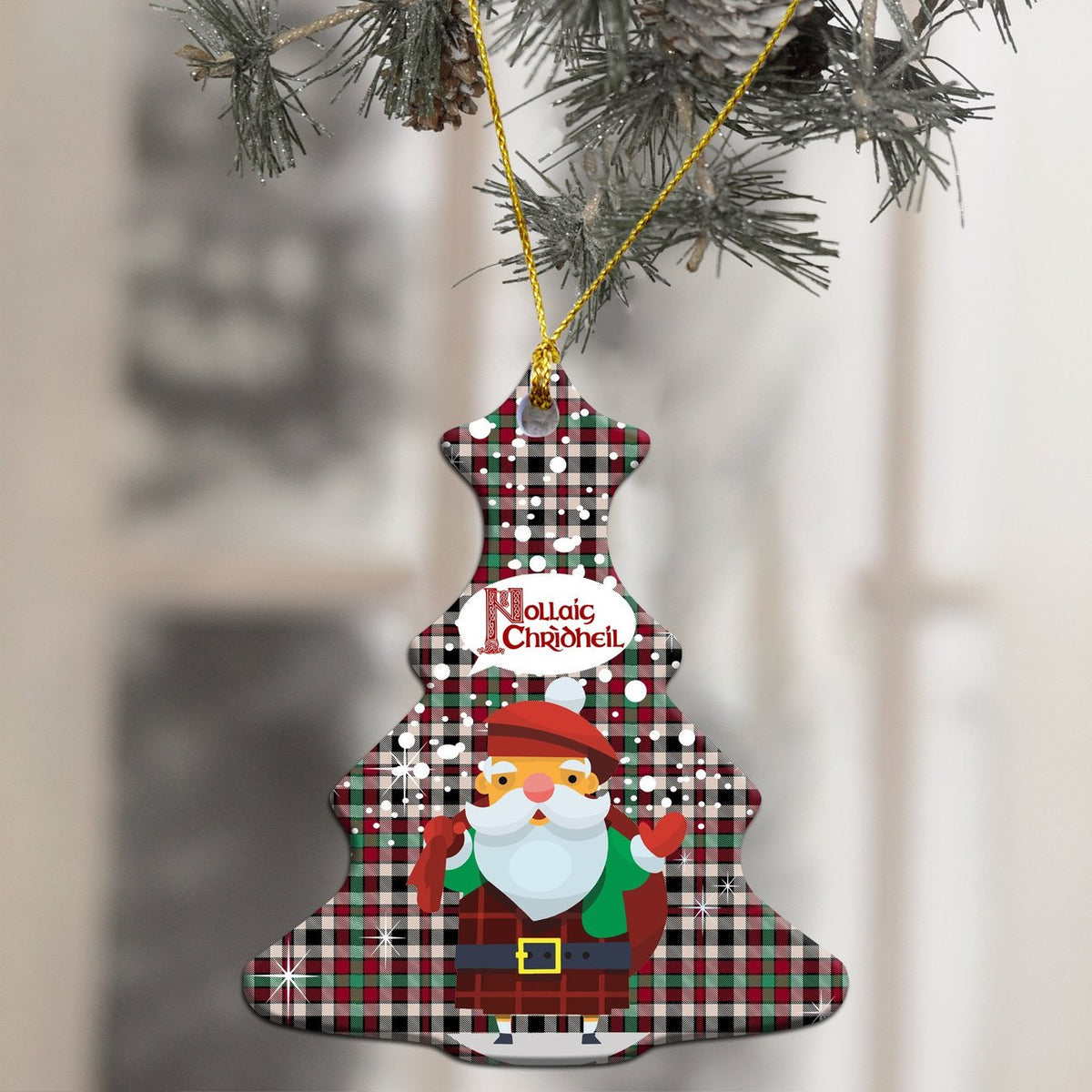 Borthwick Dress Ancient Tartan Christmas Ceramic Ornament - Santa Style