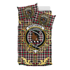 Borthwick Dress Ancient Tartan Crest Bedding Set - Golden Thistle Style
