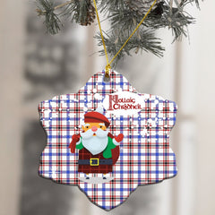 Boswell Modern Tartan Christmas Ceramic Ornament - Santa Style