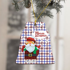 Boswell Modern Tartan Christmas Ceramic Ornament - Santa Style