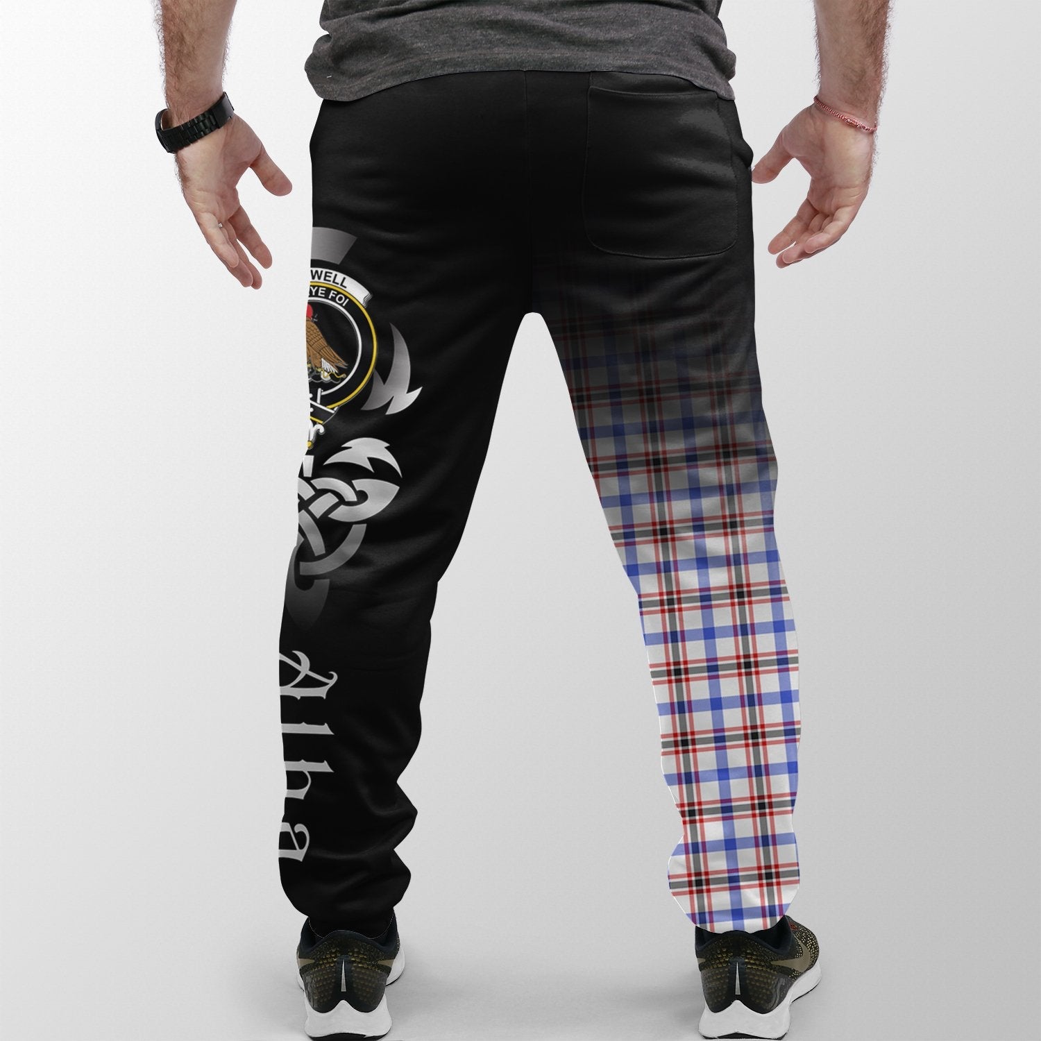 Boswell Modern Tartan Crest Jogger Sweatpants - Alba Celtic Style